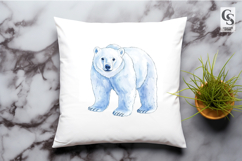 Watercolor Polar Bear Clipart Sublimation PNG Product Image 2