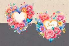 Watercolor Flower Love. 2 PNG watercolor floral clipart Product Image 2