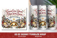 Christian Nativity 20oz Tumbler Wrap, Bethlehem Christmas Tu Product Image 1