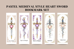 Pastel Heart Sword Bookmark Set | Medieval Fantasy Romance Product Image 2