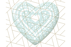 Pastel Puffy Patterned Hearts Clipart PNG, 3D Look Heart Png Product Image 2