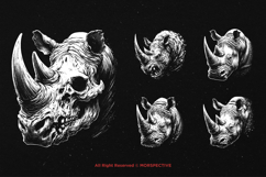 10 Bundle Dark Art Rhino Animal Beast Horn Predator Wildlife Product Image 3