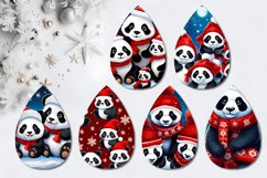 Christmas Panda | xmas sublimation teardrop earring Product Image 2