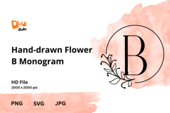 Hand-drawn Flower Monogram Product Image 1