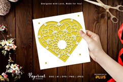Mandala Love Shaped Card Cover Papercut Design Product Image 1