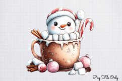 Christmas Cute-Snowman Clipart Bundle PNG Product Image 3