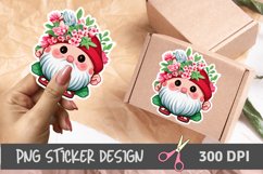 Cute Christmas Watercolor Gnomes Sticker Design Bundle Product Image 1