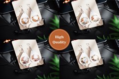 Boho Flowers Teardrop Earring Sublimation, Earrings Bundle Product Image 2