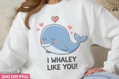 I Whaley Like You PNG, Valentine Puns Sublimat Product Image 2
