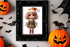 Christmas Elf Watercolor Clipart, Christmas PNG Product Image 2