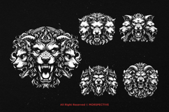 10 Bundle Dark Art Cerberus Mythical Creature Tattoo Clipart Product Image 3