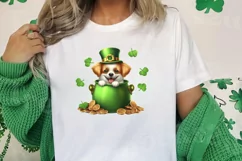 St Patricks Day Dog with Gold Coin Clipart, St Patricks Day Product Image 2