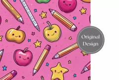 Kawaii School Tumbler Wrap, Back to School Sublimation PNG Product Image 2