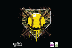Camo Drip Softball SVG PNG |Softball Sublimation Design Product Image 2