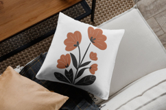 Rust Orange Floral Modern Embroidery Design Product Image 2