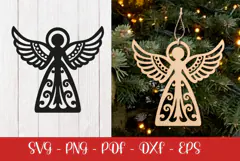 Christmas Angel laser SVG PNG| Christmas ornament Product Image 1