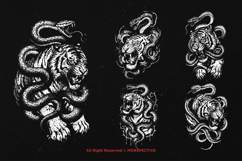 10 Bundle Dark Art Tiger Snake Fight Beast Serpent King Product Image 3
