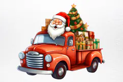 Christmas Truck Sublimation Clipart PNG Product Image 2
