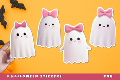 Coquette Ghost Stickers PNG | Halloween Cute Stickers Product Image 1