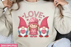 Love Valentine's Gnome PNG, Cozy Valentine Sublimation P Product Image 1
