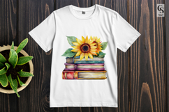 Sunflower Book Stack Clipart Sublimation PNG Product Image 2