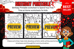 Birthday Printable Activities End of year Christmas For kids Product Image 1