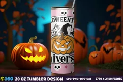 Halloween Tumbler Wrap, Halloween Tumbler SVG Product Image 2