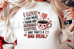 I love you more than my morning coffee Sublimation Design Product Image 2