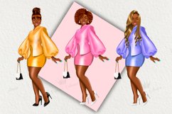 Curvy girl clipart, planner babe clipart, glam girl clipart Product Image 2
