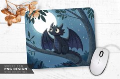 Curious Night Dragon on a Branch Mouse Pad PNG Design Product Image 1