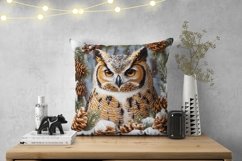 Embroidery Winter Animals Pillow Case, Winter Forest Pillow Product Image 2