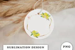 Watercolor Lemons Gold Frame png Product Image 2