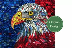 Patriotic Tumbler Wrap, Stained Glass Eagle Tumbler Template Product Image 2