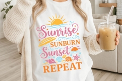 Sunrise Sunburn Sunset Repeat Svg, Summer Vacation Svg. Product Image 3