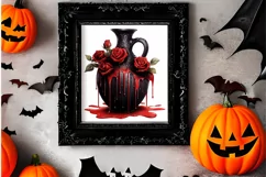 Gothic Halloween Watercolor Clipart PNG, Halloween PNG Product Image 2