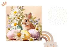 Chamomile Pillow, Pastel Easter Eggs Pillow Design Product Image 2