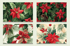 Poinsettia Pine Leaves Cutting Boards sublimation Designs Product Image 2