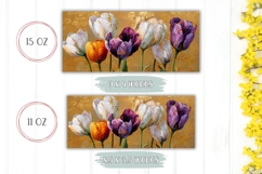 Colorful Tulips Mug Wrap, Gold Mug, Flowers Mug PNG Product Image 2
