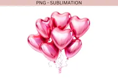 Valentine balloons png design for T-shirts Product Image 2