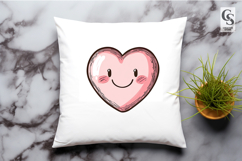 Cute Blush Pink Smiling Hearts Clipart Sublimation PNG Product Image 3