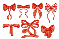A set of red holiday bows. Product Image 1