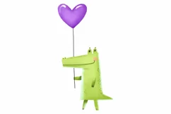 of funny crocodiles. Crocodiles celebrated a Birthday Product Image 3