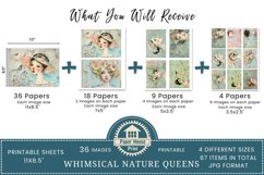 Whimsical Nature Queens Junk Journal Papers, Whimsical Girls Product Image 2