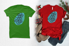 Blue Abstract Floral Line Art Embroidery Design Product Image 2