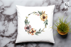 Watercolor Floral Corner Wreath Clipart Sublimation PNG Product Image 2