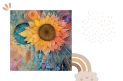 Sunflowers Pillow Case Design, Celestial Pillow PNG Product Image 2