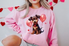 Cute Valentine Dog Clipart, Valentines Day Dog Clipart Product Image 2