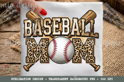 Baseball Mom PNG, Leopard Sports Game Day Sublimation Product Image 3