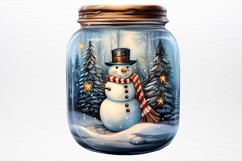 Christmas in Jar Watercolor Clipart PNG Product Image 2