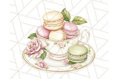 Pastel Tea Clip Art PNG with Sweets and Floral Accents Product Image 2